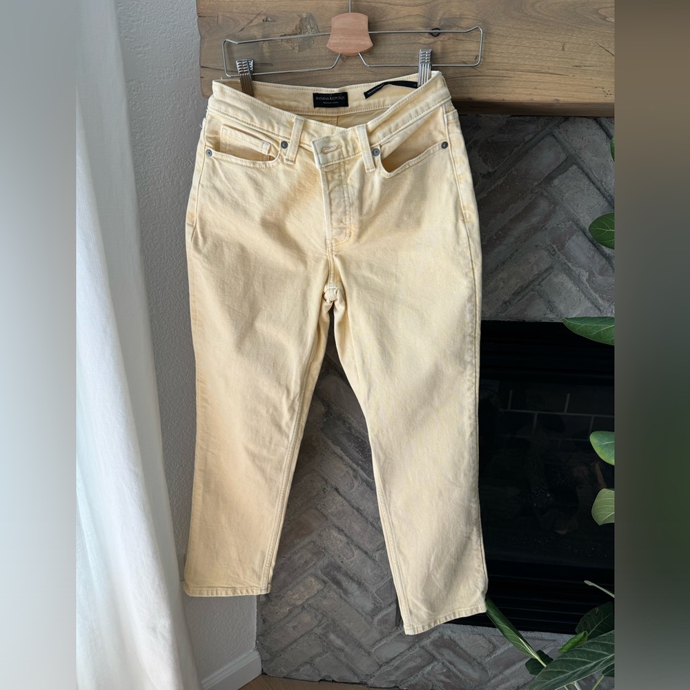 Banana Republic Premium Denim High Rise Straight Jeans